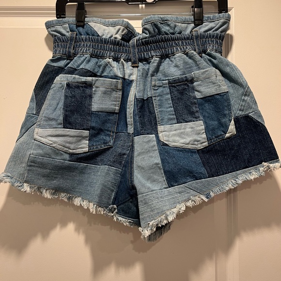Sea NY Sea New York Diego Patchwork Denim Paperbag Shorts Size 6 - Picture 14 of 16